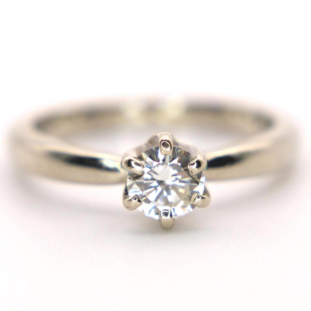 Solstice 14kt White Gold Diamond Round Cut .50 Carat Solitaire Engagement Ring